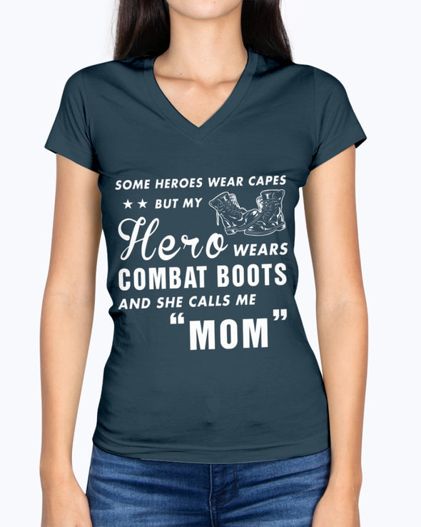 Military Mom Daughter Wears Combat Boots T-shirts