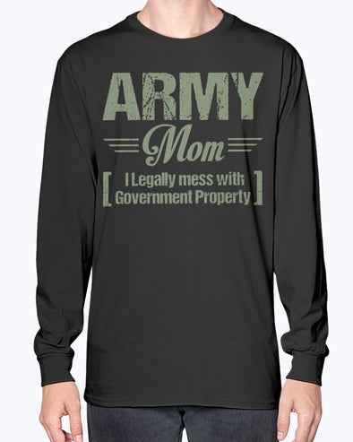 Proud Army Mom Government Property Long-sleeve - MotherProud