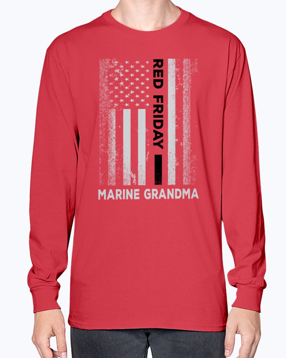 Proud Marine Grandma Red Friday Flag T-shirts - MotherProud