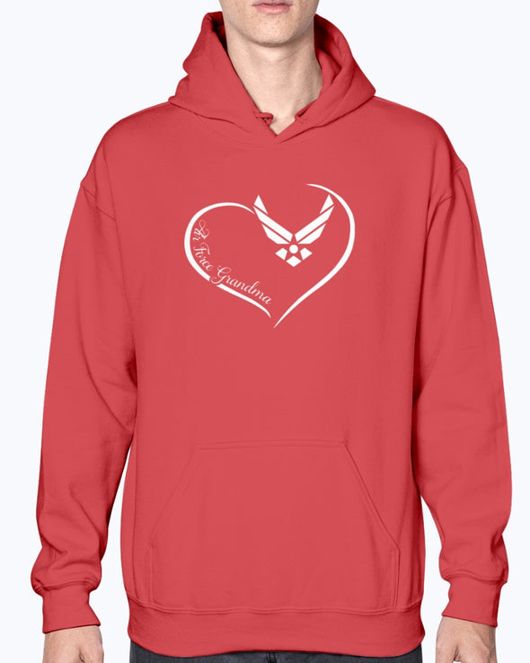 Proud Air Force Grandma Curved Heart T-shirts - MotherProud