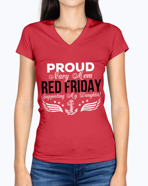 RED Friday Navy Mom Support Daughter T-shirts - MotherProud