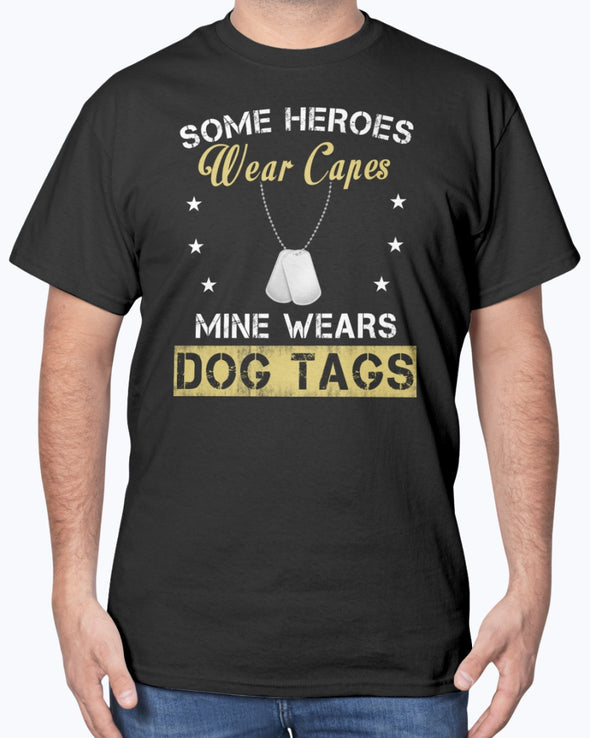 Proud Military Mom Heroes Wear Dog Tags T-shirts