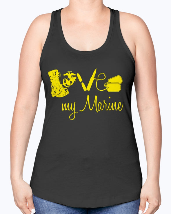 Proud Marine Mom Wife LOVE My Marine T-shirts - MotherProud