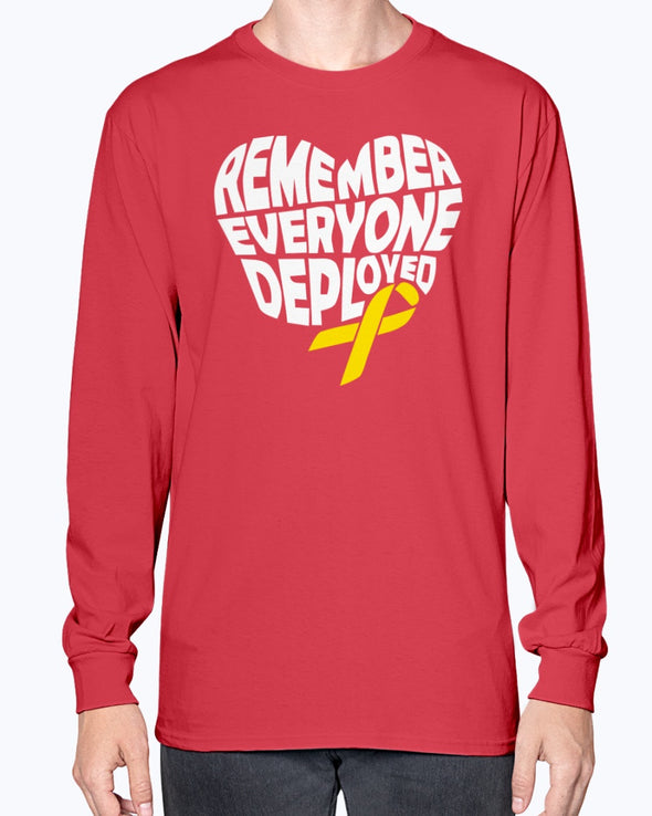 Remember Everyone Deployed Heart RED Friday T-shirts - MotherProud