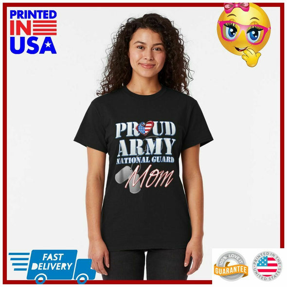 Proud Army National Guard Mom Dog tag T-shirts - MotherProud