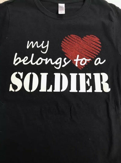 Army Wife Mom My Heart Belongs To A Soldier T-shirts - MotherProud