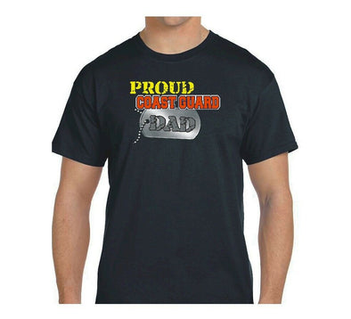 Proud Coast Guard Dad Dog Tag T-shirts - MotherProud