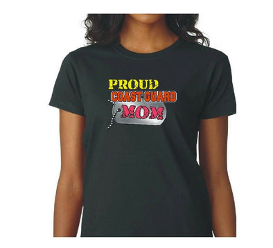 Proud Coast Guard Mom Dog Tag T-shirts - MotherProud