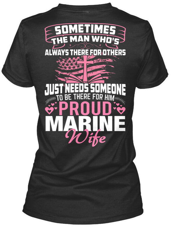 Proud Marine Wife Always There T-shirts - MotherProud