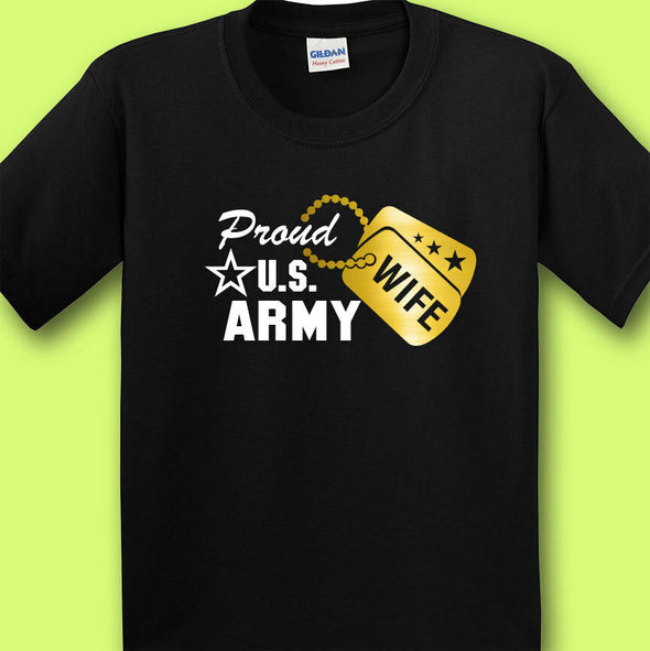 Proud Army Wife Dog Tag T-shirts - MotherProud