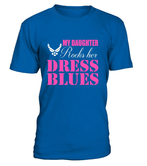 Air Force Mom Daughter Rocks Dress Blues T-shirts - MotherProud
