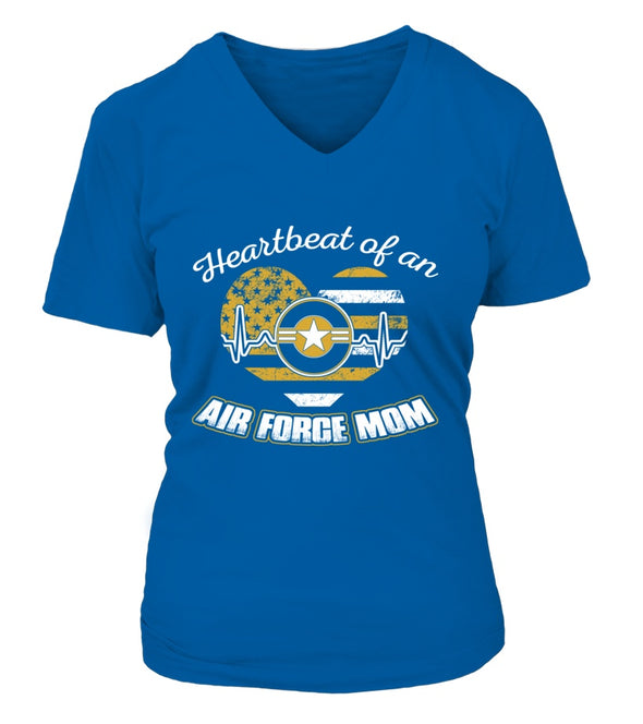 Air Force Mom Heartbeat Plus T-shirts - MotherProud