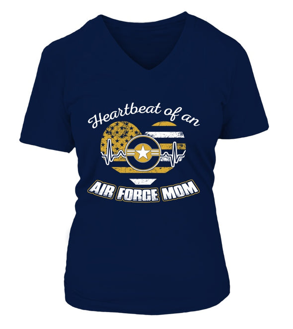 Air Force Mom Heartbeat Plus T-shirts - MotherProud