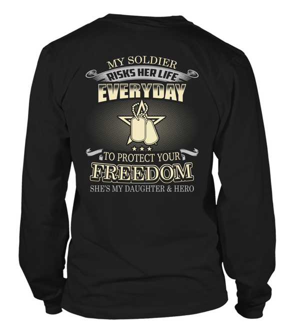Army Mom Daughter Protects Your Freedom T-shirts - MotherProud