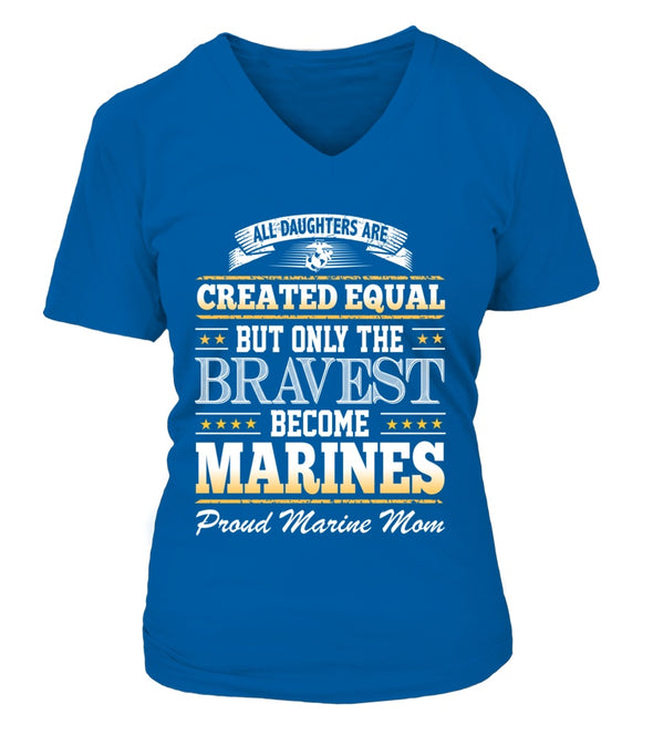 Marine Mom Daughter Created Equal T-shirts - MotherProud