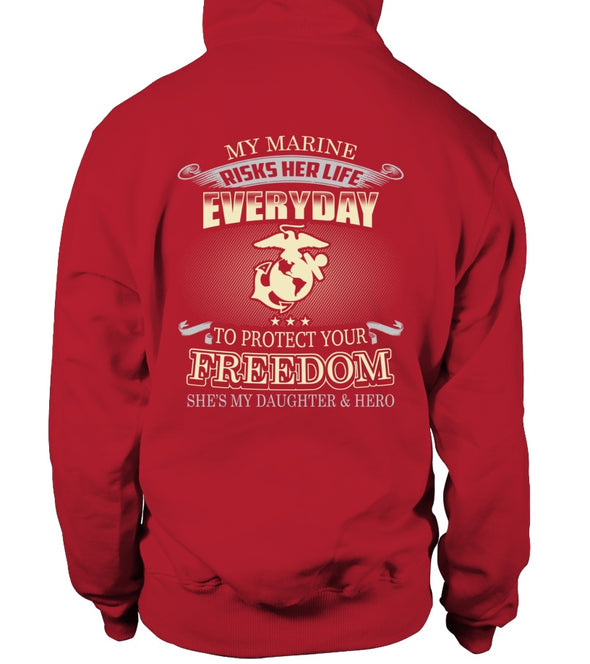 Marine Mom Daughter Protects Your Freedom T-shirts - MotherProud