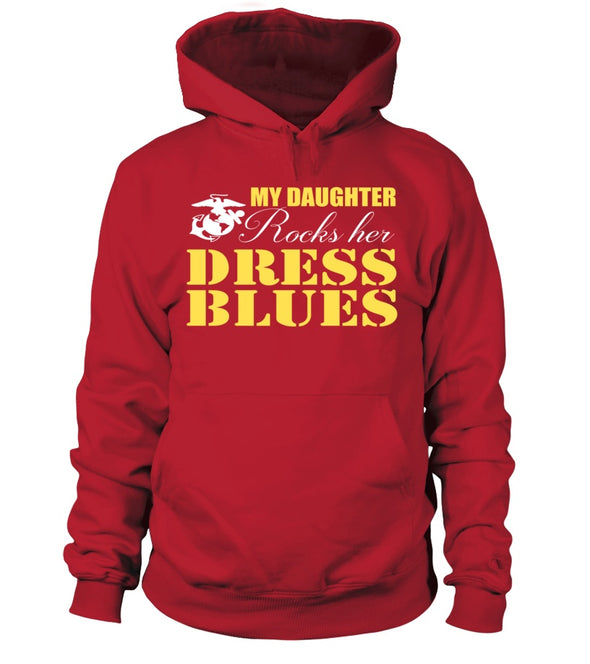 Marine Mom Daughter Rocks Dress Blues T-shirts - MotherProud