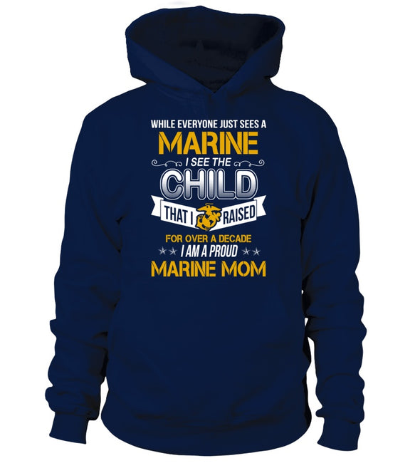 Marine Mom Over A Decade T-shirts - MotherProud