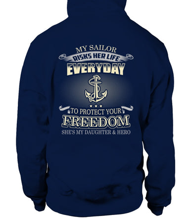 Navy Mom Daughter Protects Your Freedom T-shirts - MotherProud