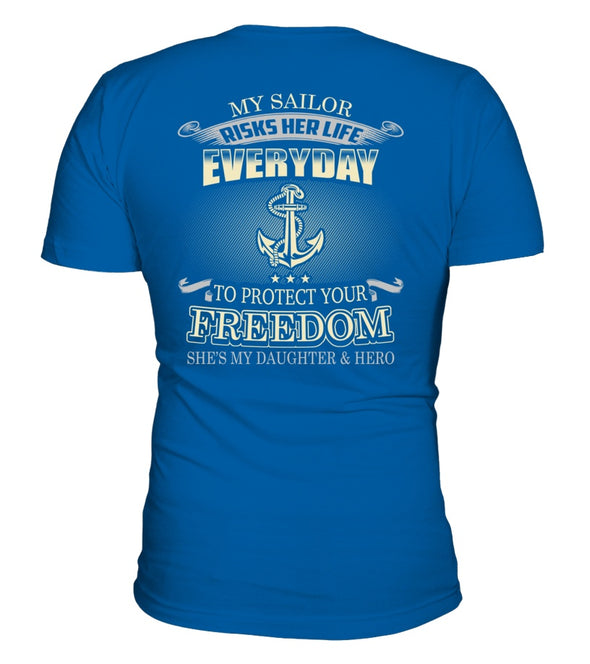 Navy Mom Daughter Protects Your Freedom T-shirts - MotherProud