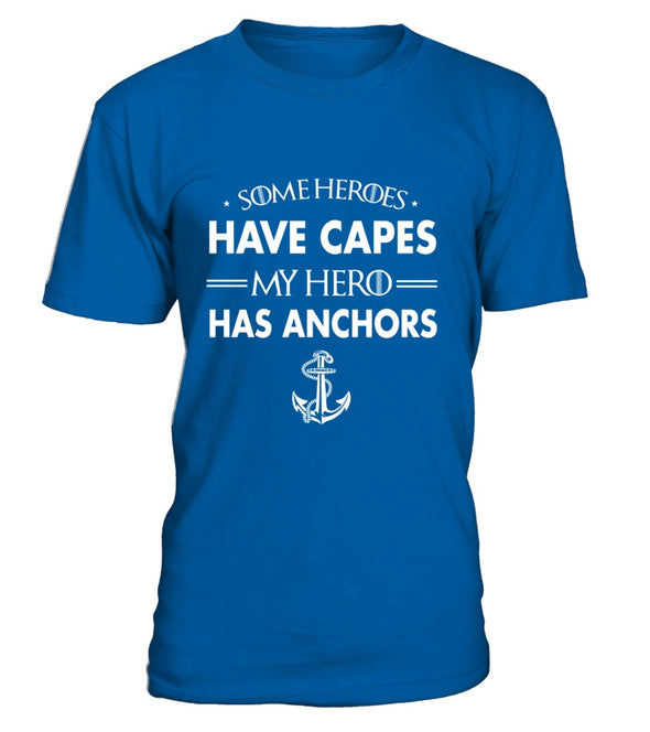 Navy Mom My Hero Has Anchors T-shirts - MotherProud