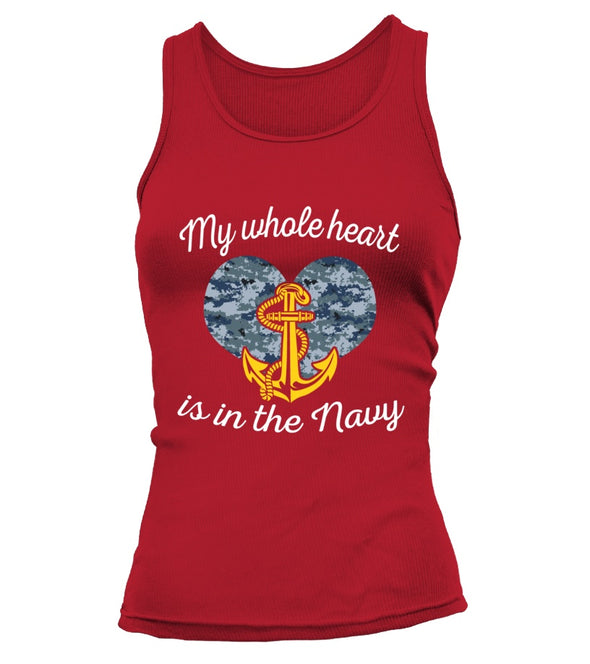 Navy Mom My Whole Heart T-shirts - MotherProud