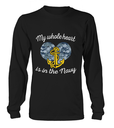 Navy Mom My Whole Heart T-shirts - MotherProud