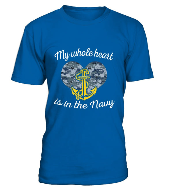 Navy Mom My Whole Heart T-shirts - MotherProud