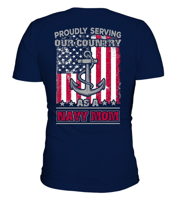 Navy Mom Proudly Serving T-shirts - MotherProud