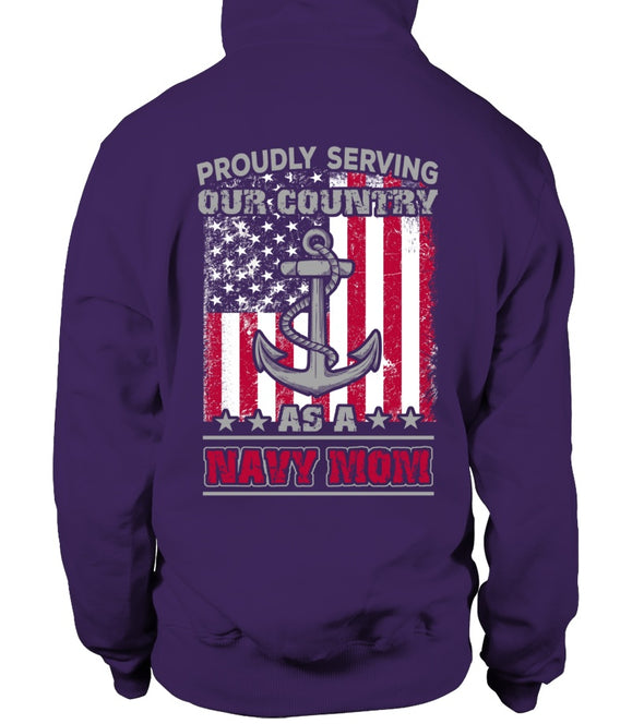 Navy Mom Proudly Serving T-shirts - MotherProud