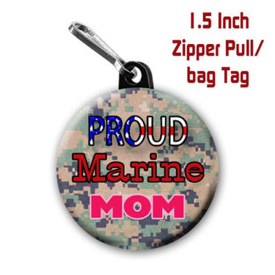 Proud Marine Mom Zipper Pull Bag - MotherProud