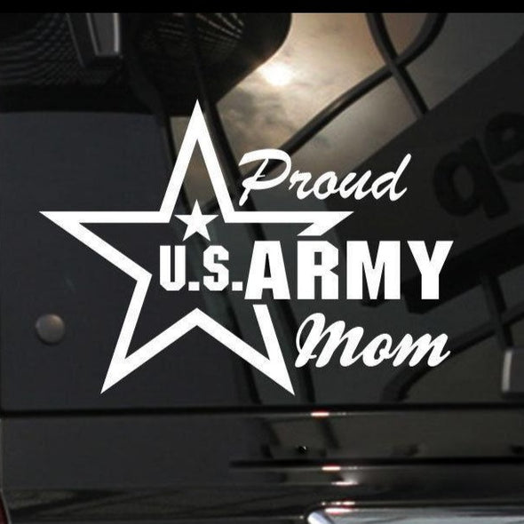 Proud Mom US Army Vinyl Car Decal - MotherProud