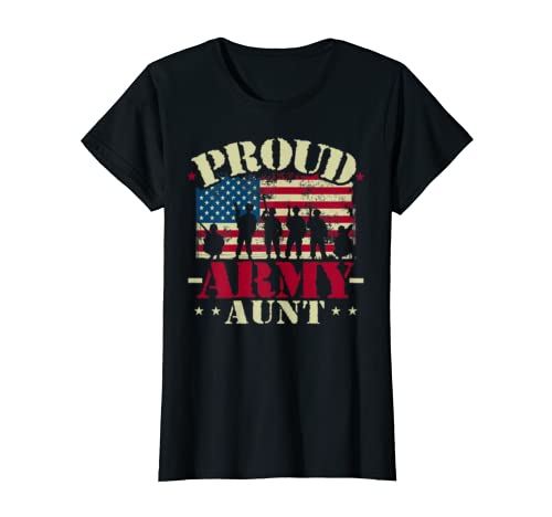 Proud Army Aunt USA Flag T-shirts