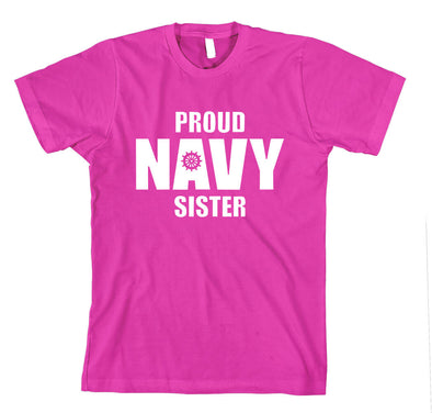 Proud Navy Sister Wheel T-shirts - MotherProud
