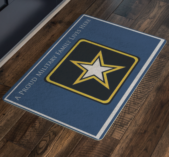 A Proud Military Family Lives Here Doormat - MotherProud